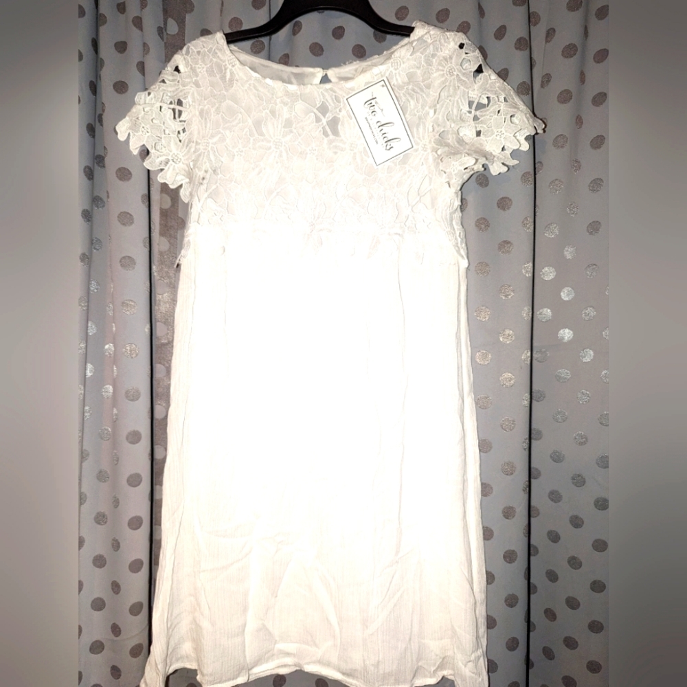 LOVE+HARMONY White Floral Cutout Dress S NWT